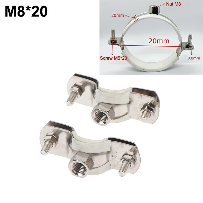 2Pcs Fastener Hardware Round Hose Clamp Pipe Fitting Nut Hoop Suspension Pipe Holder Expansion Screw