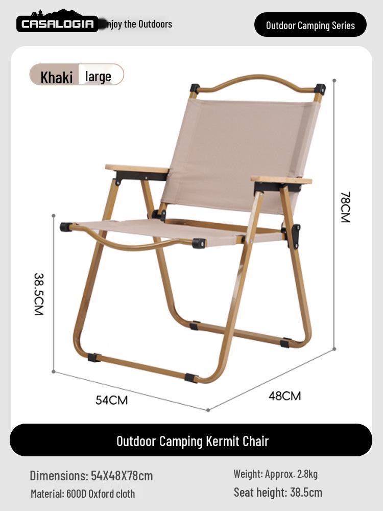 Boguwen Tianji Tragbarer Klapp-Outdoor-Stuhl für Camping, Picknicks, Strand und Imbissstände - Kermit-Stil
