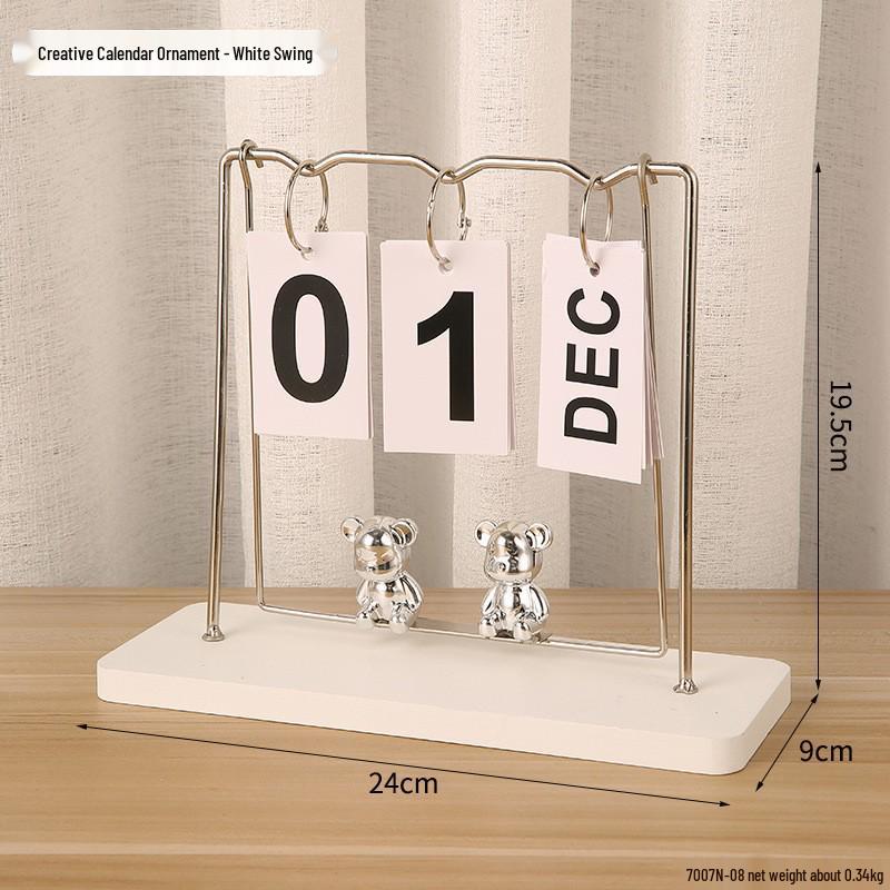 Simple Wood Flip Calendar: Perpetual Desk Ornament & Photo Prop
