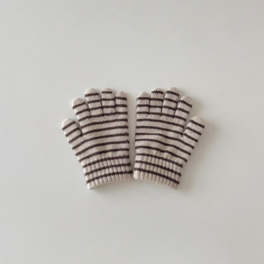 Kids Solid Color Knitted Gloves for 5-10years Students Winter Warmth Outdoor Cycling and Daily Cold Weather Wear Mittens