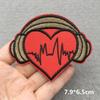 Music Optical Disc Embroidered Rock Patches On Clothes Headset Guitar Stripes Iron On Patches For Clothing Diy Appliques