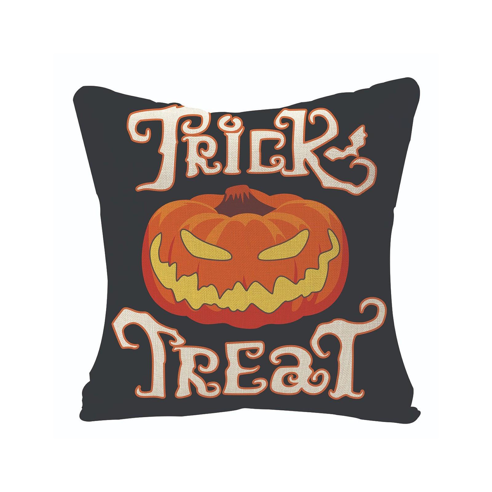 

Декоративная льняная наволочка на подушку на Хэллоуин с односторонним принтом (Вставка для подушки не входит в комплект) One Size