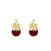 French Vintage Double-Sided Floral Pearl Earrings for Women – Elegant Retro Stud Accessories