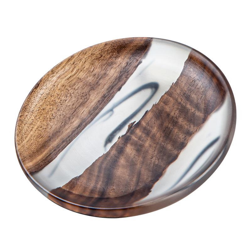 Resin Insulation Pad Wooden Coaster Resin Drink Coasters Tea Mat Coffee Wine Table Drink Coaster Home Kitchen Decoration