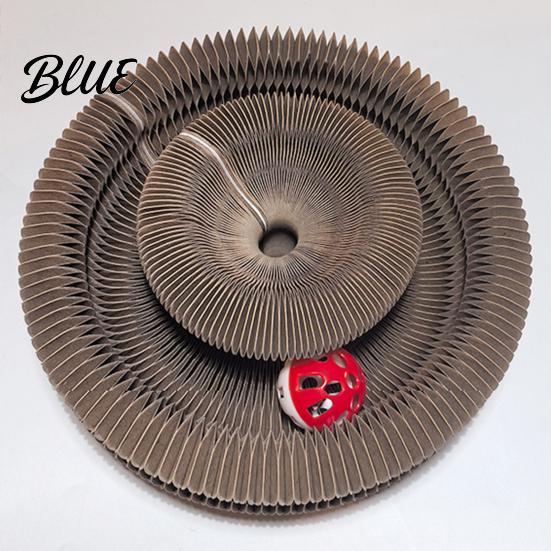 Corrugated Paper Cat Space-saving Ball Scratching Board Accordion Changeable Toy Flexible with Bell Portable Foldable