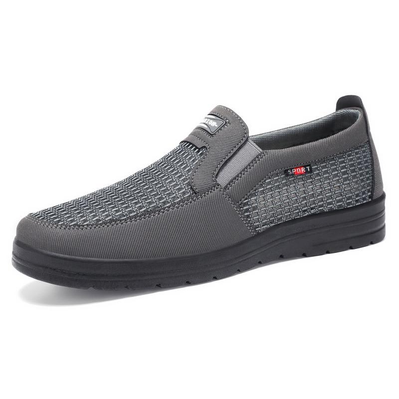 Shoes Men's Net Shoes One-pedal Elderly Shoes Lightweight Soles Middle-aged and Elderly Father Shoes Shallow Mouth Old ******* Cloth Shoes