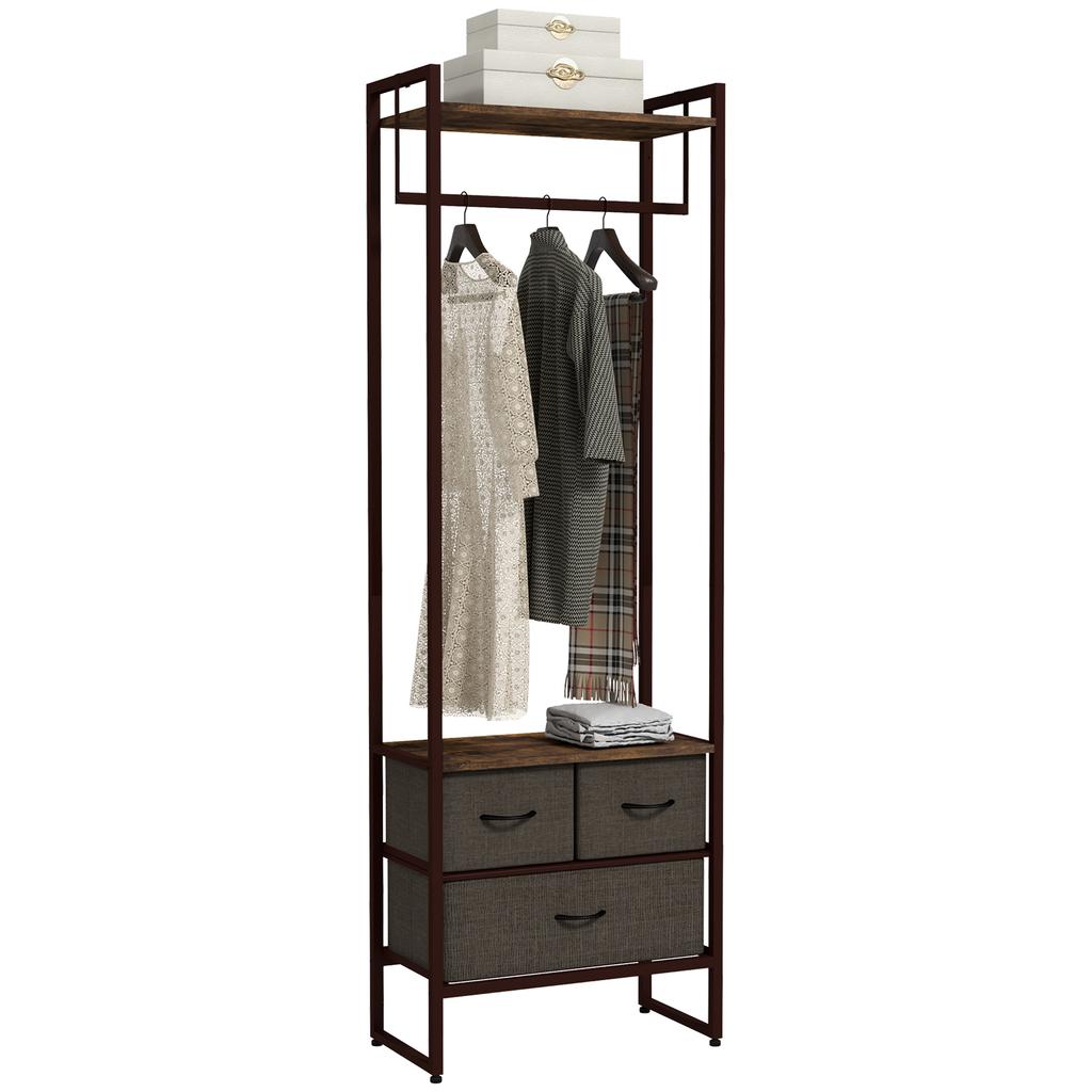 Compact Clothes Rail, with Drawers and Shelf