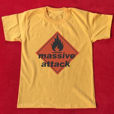 NEW Massive Attack Band Logo Short Sleeve Yellow All Size Shirt AG2028 Unisex T-Shirt