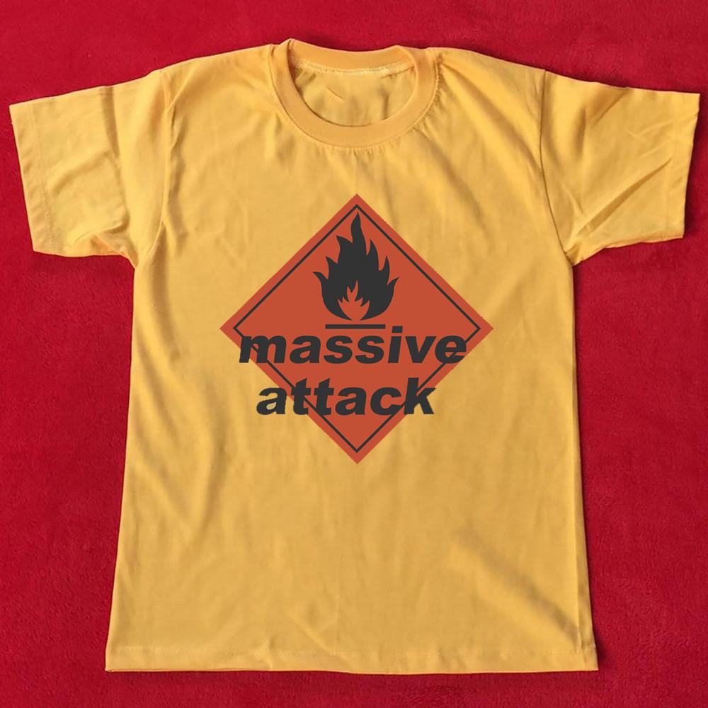 

НОВАЯ Футболка с коротким рукавом и логотипом группы Massive Attack, желтая, все размеры AG2028, унисекс XXL