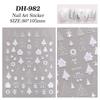 1 Sheet Christmas Nail Stickers Red White Snowflake Santa Elk Bow Self Adhesive Nail Art Decals For Holiday Manicure Decor