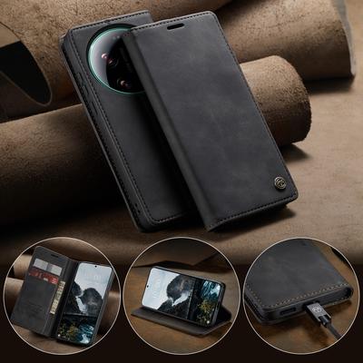 CaseMe Do Xiaomi 17 Ultra Luksusowe Retro Magnetyczne Klapkowe Etui ze Skóry PU na Telefon Xiaomi 17 17Ultra Pokrowiec Portfelowy Coque na Telefon