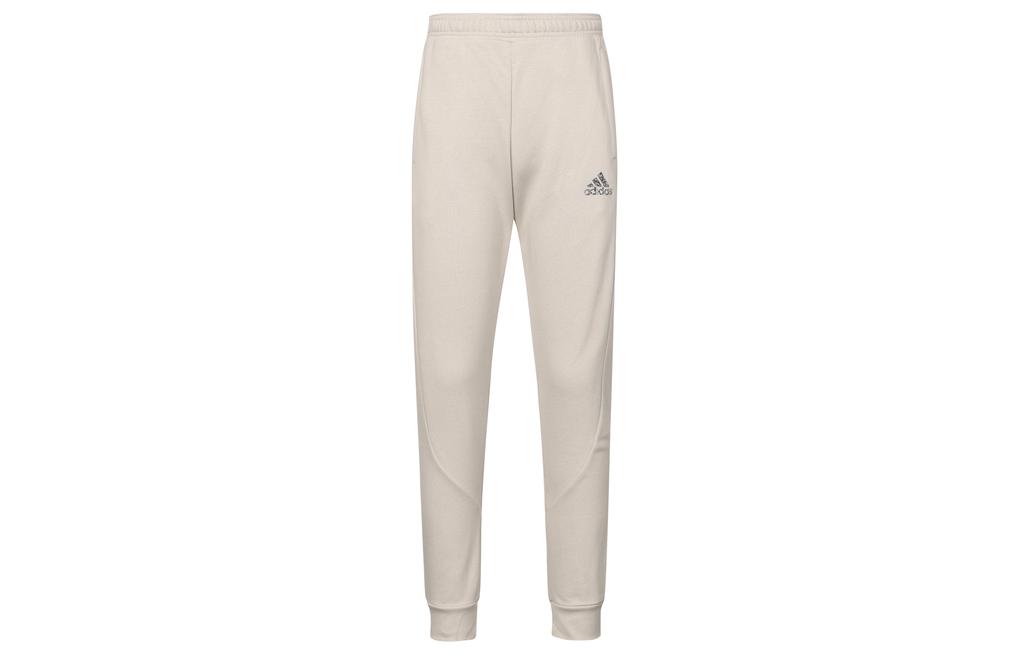 Adidas Solid Color Print Logo Thickened And Fleece Lined Elastic Cuff Knitted Sweatpants Men's Bauxite Brown HU1524