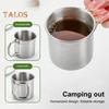 Becherset aus Edelstahl mit klappbarem Griff und Aufbewahrungstasche, tragbarer Becher mit Karabinerhaken für Zuhause, Outdoor, Camping, Wasser, Kaffee, Getränkebecher für Wanderpicknicks