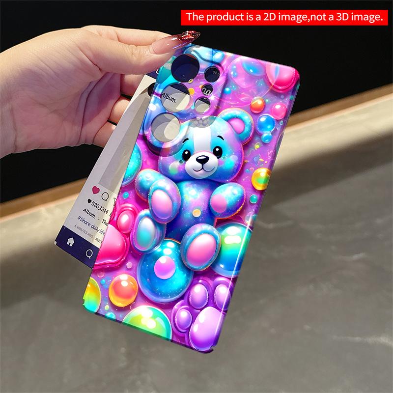 2DFlat Samsung phone case Rainbow Bear in Bubble World Applicable to Galaxy S23 S24 S25ULTRA S26 A12 A14 A15 A16 A54 A55
