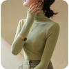 Women's Autumn and Winter Pile Neck Long Sleeve Solid Top