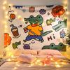 Ledotime Cute Cartoon Wall Tapestry with LED Lights