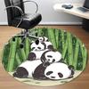 1 szt. Okrągły dywanik do biura Rodzina Pand, Mata wewnętrzna odpowiednia do biura, Pod krzesła biurowe, Sypialni, Salonu, Wystroju domu, Dekoracja pokoju
