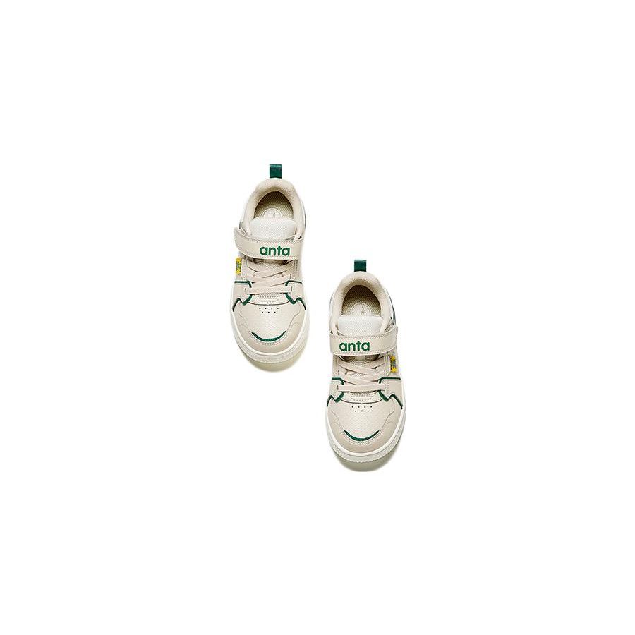 Anta Kids Round Toe Comfortable Non-Slip Shock Absorbing Low-Top Kids Skate Shoes Kids Sneakers White A312419902-1