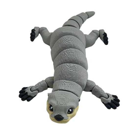 Desktop Decoration 3D Printed Articulated Otter Toy for Kids, Flexible Fidget Figure, Durable Spinner Movable Animal Sensory Stress Relief Office Desk