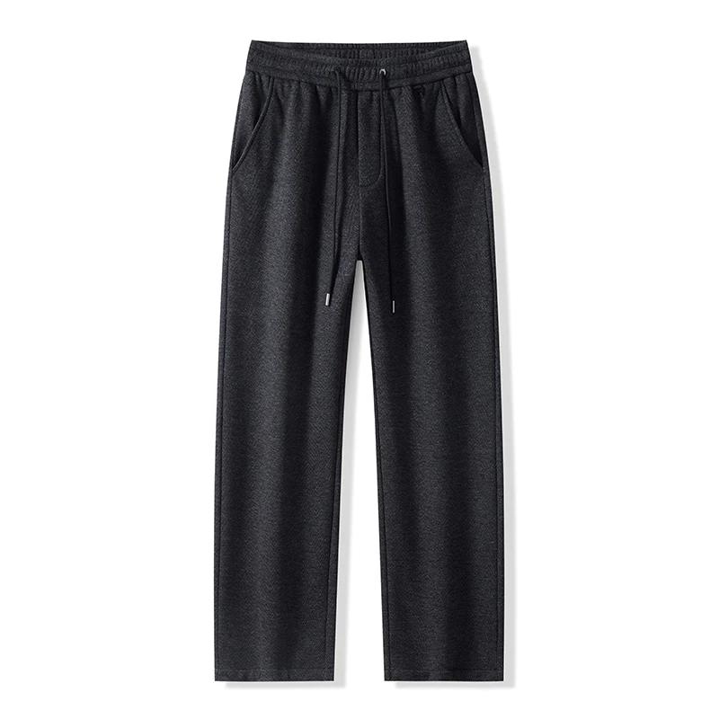 

2025 Однотонные Мужские Толстые Брюки Зимние Мужские Теплые Брюки Прямого Покроя Мужские Со Средней Посадкой Длинные Брюки Мужские Повседневные Флисовые Брюки 2XL чёрный