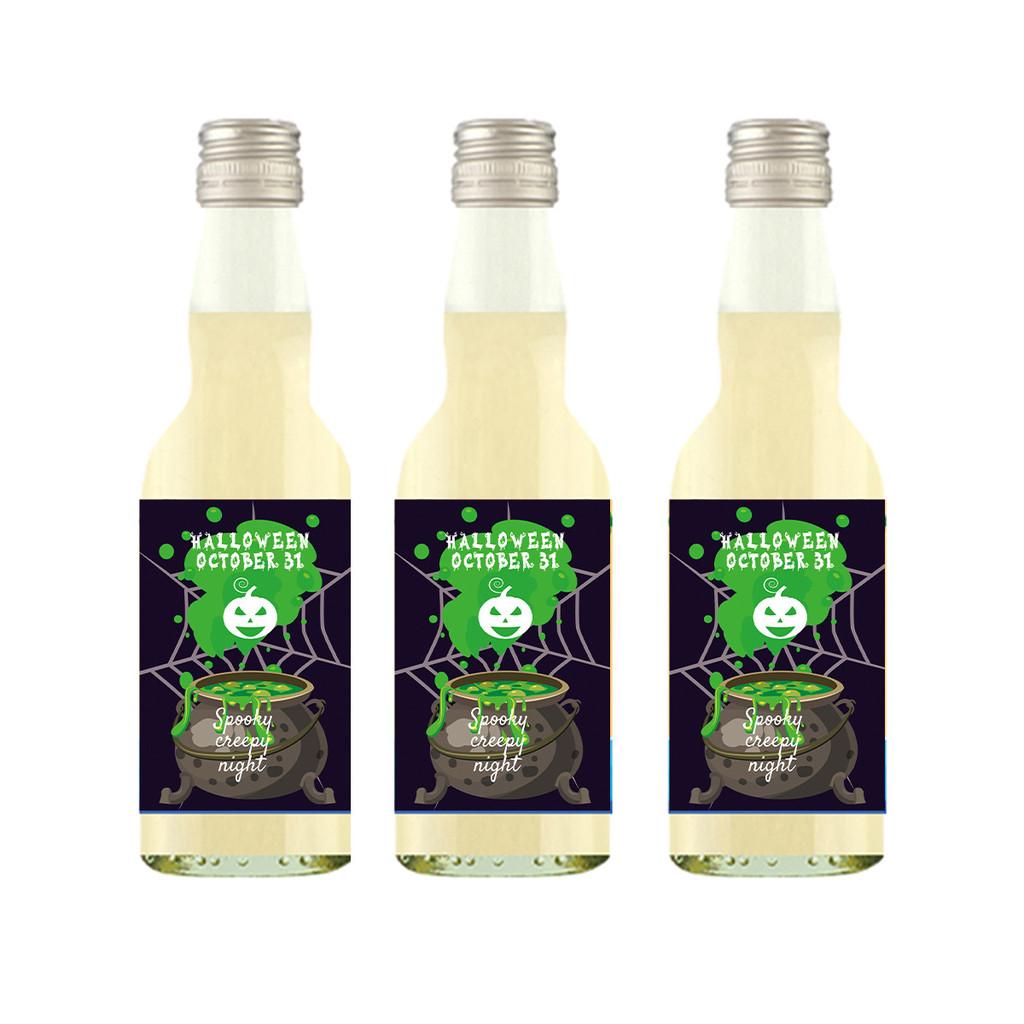 Self Halloween Adhesivewine Bottle Stickers With Pumpkin Print For Party Venue