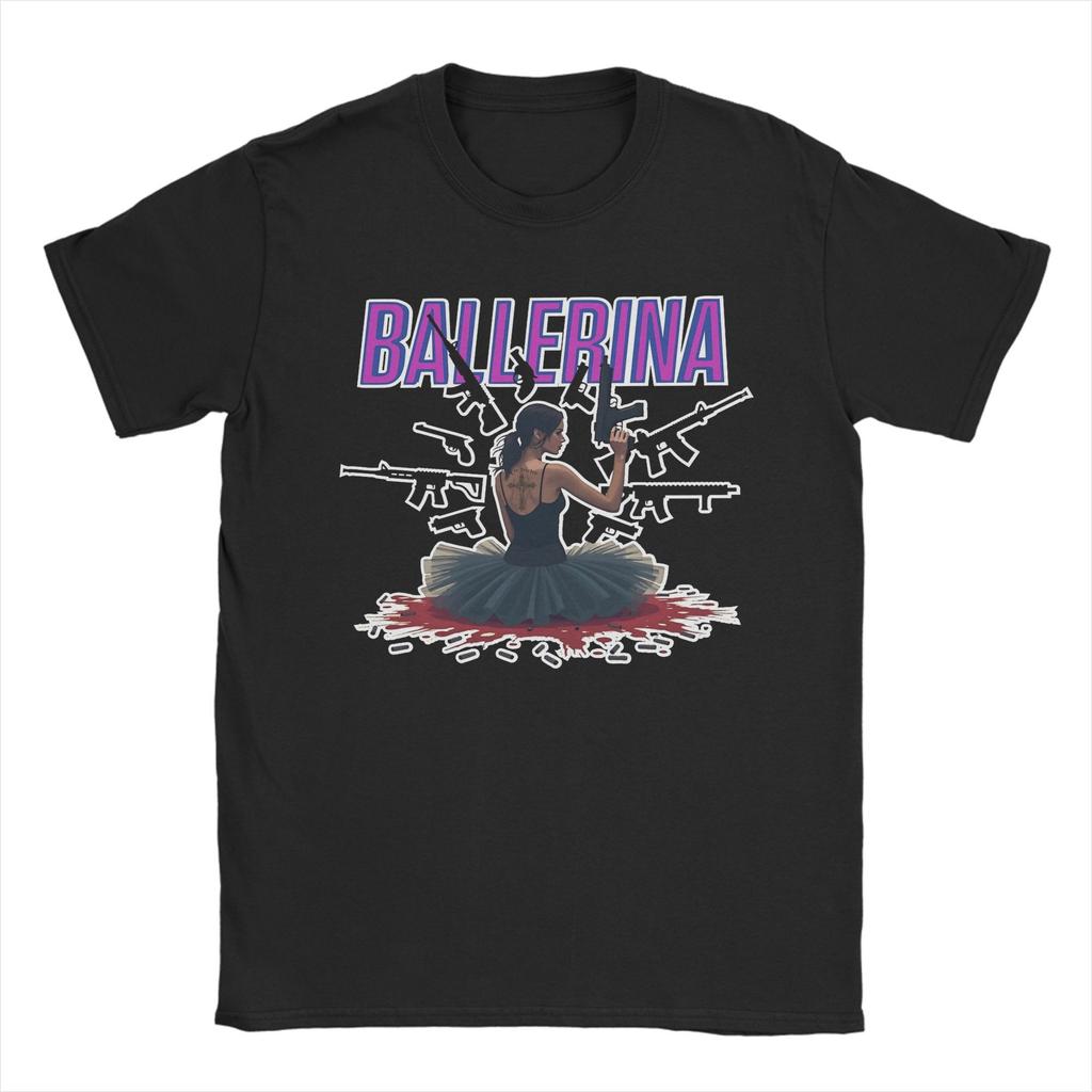 Del Mundo de John Wick Camiseta de Película Ballerina 2025 para Hombre Camisetas de Algodón Cuello Redondo Camiseta Manga Corta Ropa Única