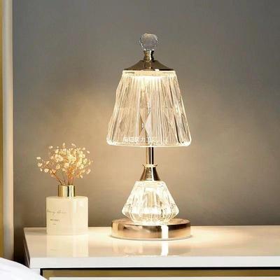 Luxuriöse Kristall-Touch-Tischlampe für Schlafzimmer - High-End-Nachttisch-Atmosphärenlicht
