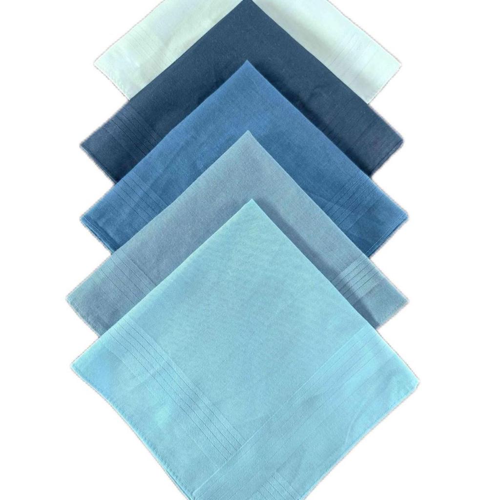 40cm Men's Solid Color Satin Pocket Square Set - 5 Handkerchiefs