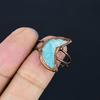 Larimar Handmade Gemstone Ring, Copper Electroformed Ring Antique Jewelry, Adjustable Ring Engagement Gift
