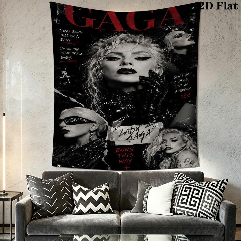 Lady Gaga Vibe Wall Hanging Printed Fabric Blanket Decorative Tapestries for Bedroom Living Room Home Decor