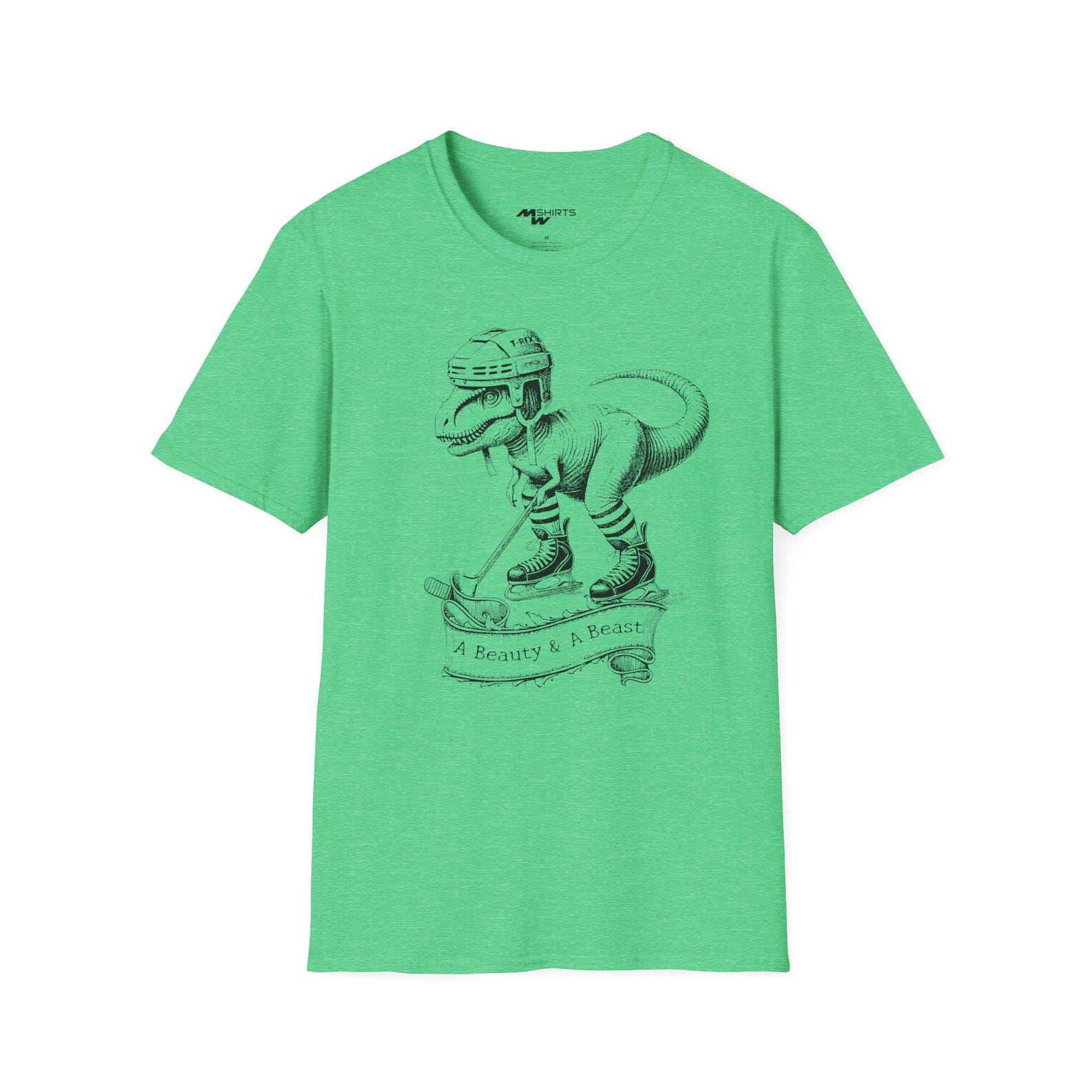 A Beauty & A Beast/ Ice Hockey T-Rex T-Shirt/ Unisex Softstyle T-Shirt 3XL