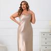 Elegant Plus Size Satin Camisole Nightgown - Light Luxury Casual Home Wear