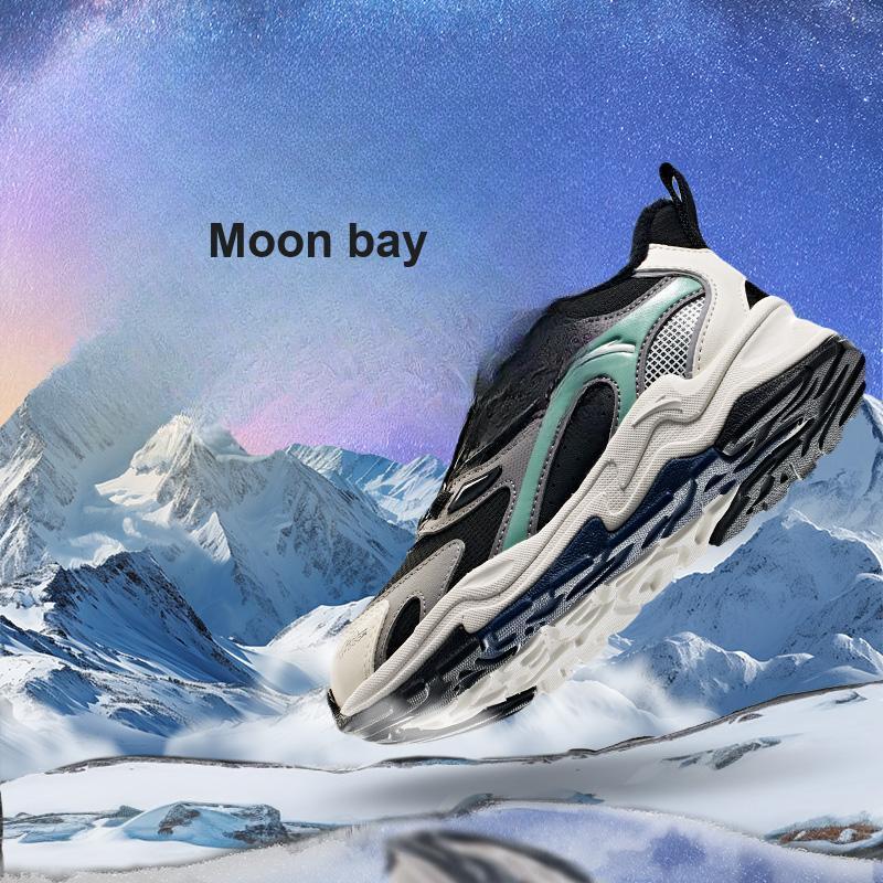 Anta Kids Trendy Fashion Fleece Lined Warm Wear Resistant Non Slip Mid Top Casual Shoes Kids Casual Shoes Black White A12449939-2