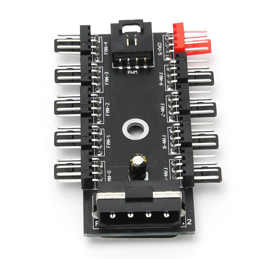 Fan Hub 4‑Pin PWM Integrated Power Supply Adapter Cable 1 To 10 Splitter for CPU CoolingIDE Port