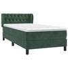 3127646 vidaXL Lit à sommier tapissier avec matelas Vert foncé 90x190 cm