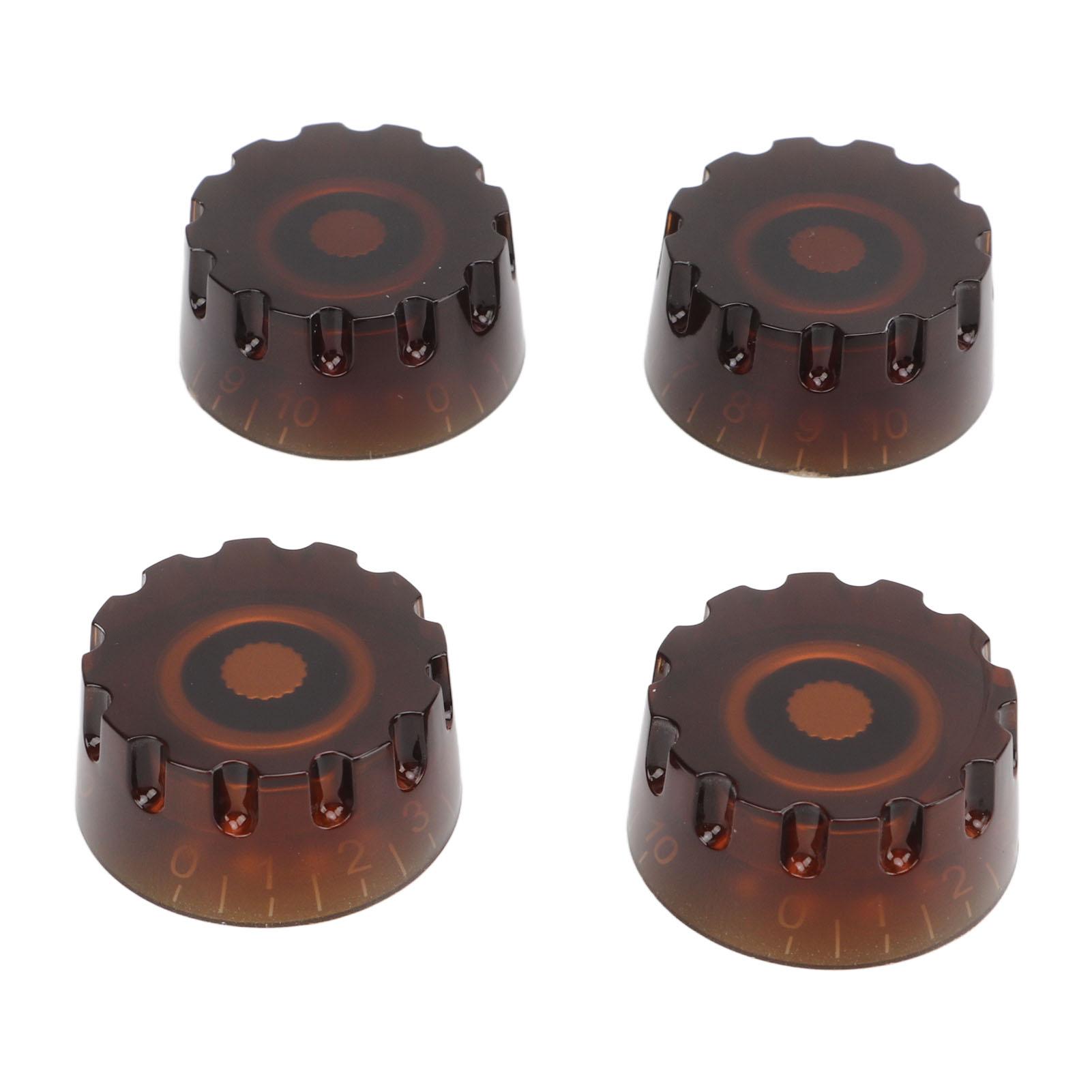 

4 шт. Пластиковая ручка для гитары Профессиональная 24 мелких шлица Сменная ручка управления басом Коричневая кофейный