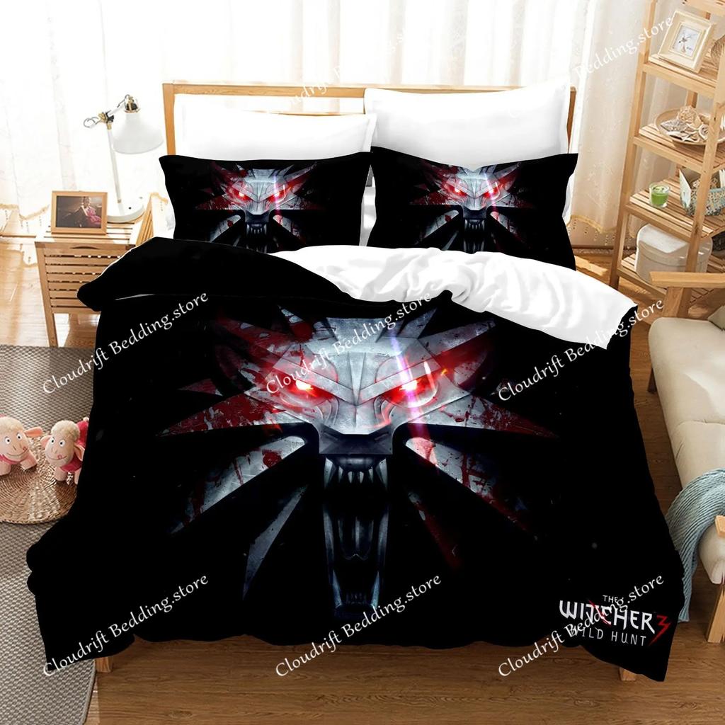 T-The W-witcher 3 Bedding Set Print Duvet Cover Pillowcase Teenagers and Adult quilt cover Home Textileextile