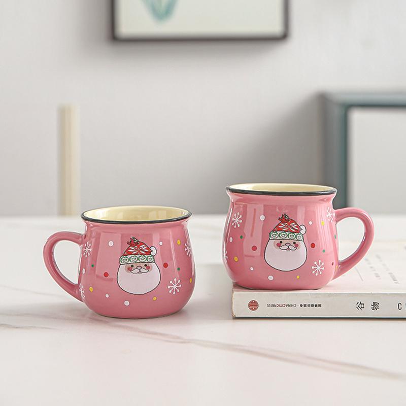 New Mini Christmas Mugs Couples Ceramic Cups Kawaii Santa Claus Figurines Creative  Gift For Office Home Milk Coffee Tea Cup