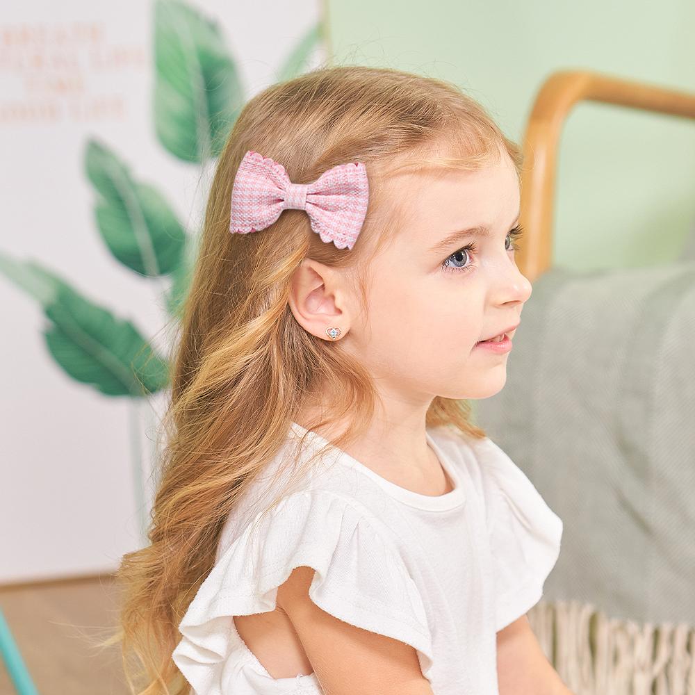 4Pcs/Set Candy Color Mini 2.5" Sweet Bows Hair Clips for Baby Girls Lovely Plaid Hairpins Hairgripes Headwear Hair Accessories