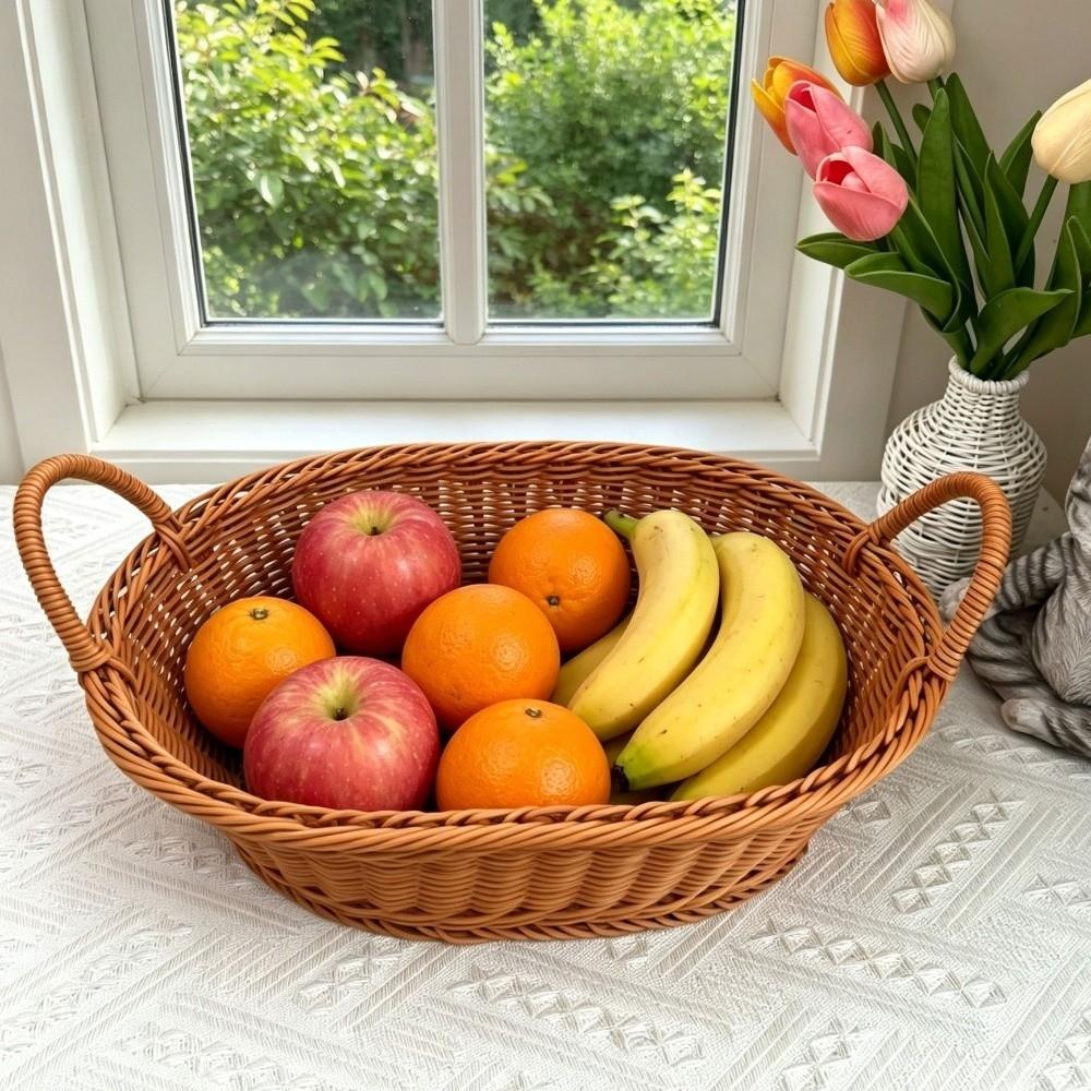 Large Capacity Handwoven Storage Basket Handmade Picnic Basket Flower Basket Picnic