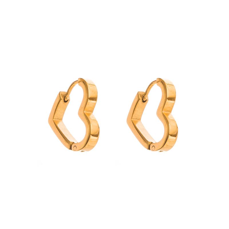 Women's Stud Earring Heart Shaped Creative Micro Set Color Zircon Exaggerated Accessories Earrings
