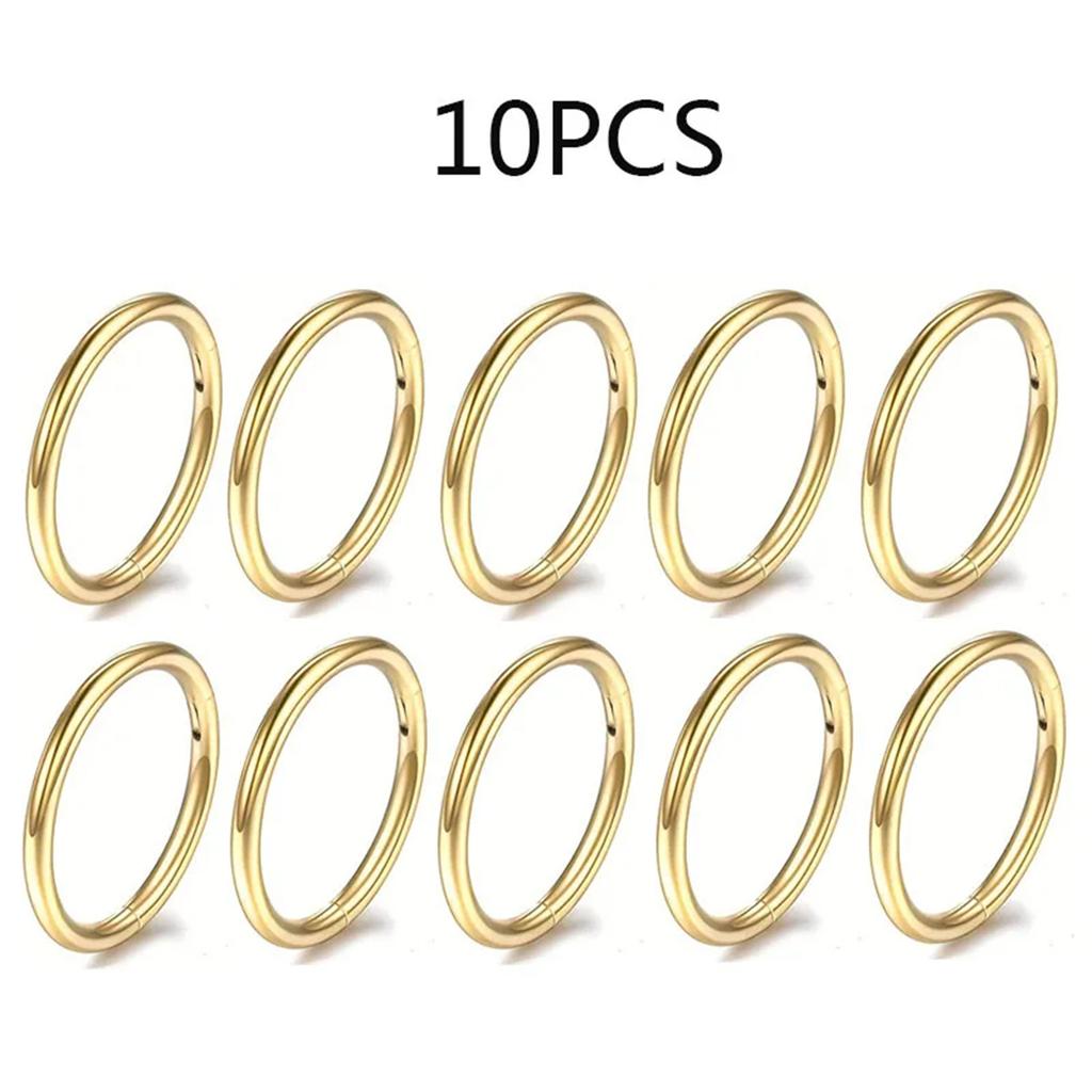 5-10 Pcs 16G Stainless Steel Hinged Nose Ring Clicker for Septum Tragus Helix Cartilage Daith Rook Piercing Jewelry