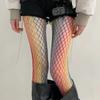 Damen Sommer Dünn Y2K Subkultur Spicy Girls Strumpfhose Süß Cool Dopamin Regenbogenfarbe Netzstrumpfhose Jk Goth Netzstrümpfe