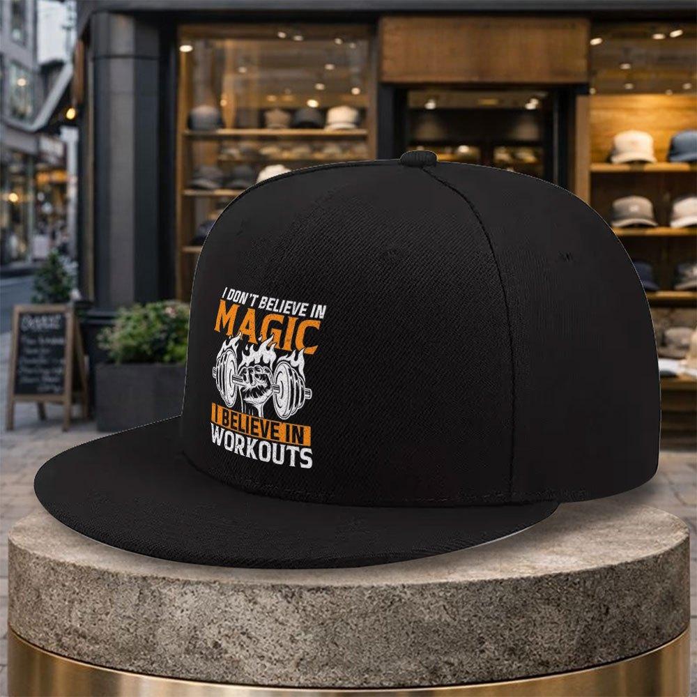 I DonT Believe in Magic I Only Trust in Exercise This Is a Unisex FlatBrimmed Baseball Cap Perfect for Street Fashion And O 1pc