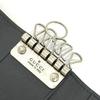 Gucci 428781 Embossed Logo Key Holder Key Ring 6 Rings Key Case Leather Black