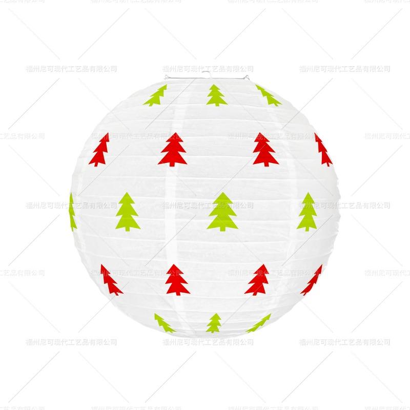 Christmas Hanging Paper Lanterns Decorations Paper Lanterns Round Hanging Lantern Party Supplies for Christmas Party Decorations