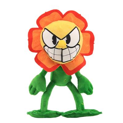 25cm Cuphead Plush Cagney Carnantion Cuphead Plush Toy Mugman Plush Toy Cartoon Flower Doll Toys for Children Birthday Xmas Gift