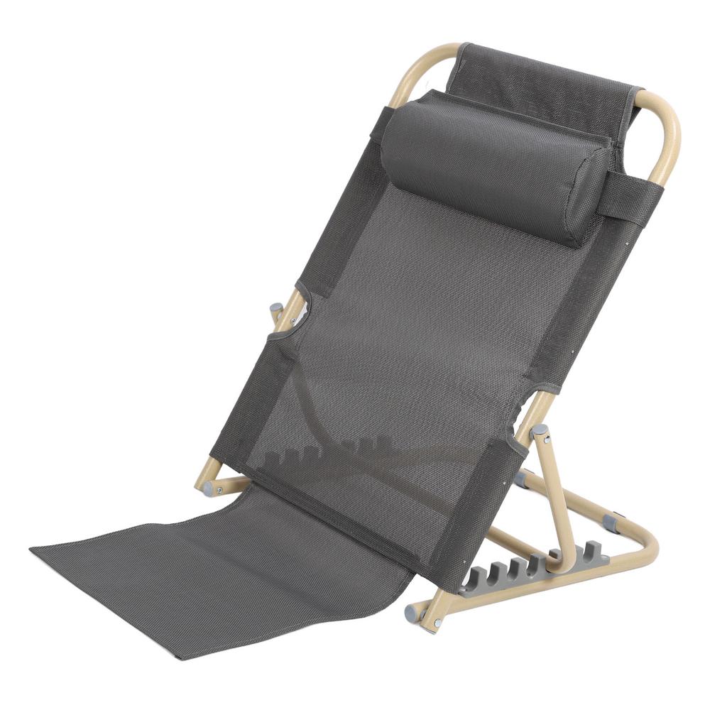 Lifting Bed Backrest 6 Gears Adjustable Folding Sit Up Back Rest Disability Bed Backrest Support L Size Large Gray
