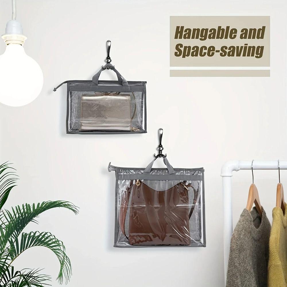 Hanging Storage Bag PVC Dustproof Bag Purse Storage Organizer Handbag Dust Bag  Closet