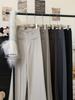 High-Grade Gray Wide-Leg Suit Pants - Women's Spring 2026 Drape Loose, Floor-Length Casual Trousers